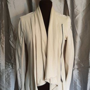 Blank NYC bilateral vegan leather and jersey jacket
